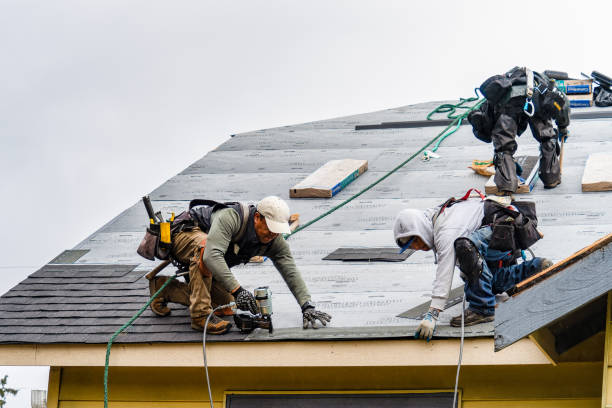 Professional Gutter Installation technician working in Fredonia, PA